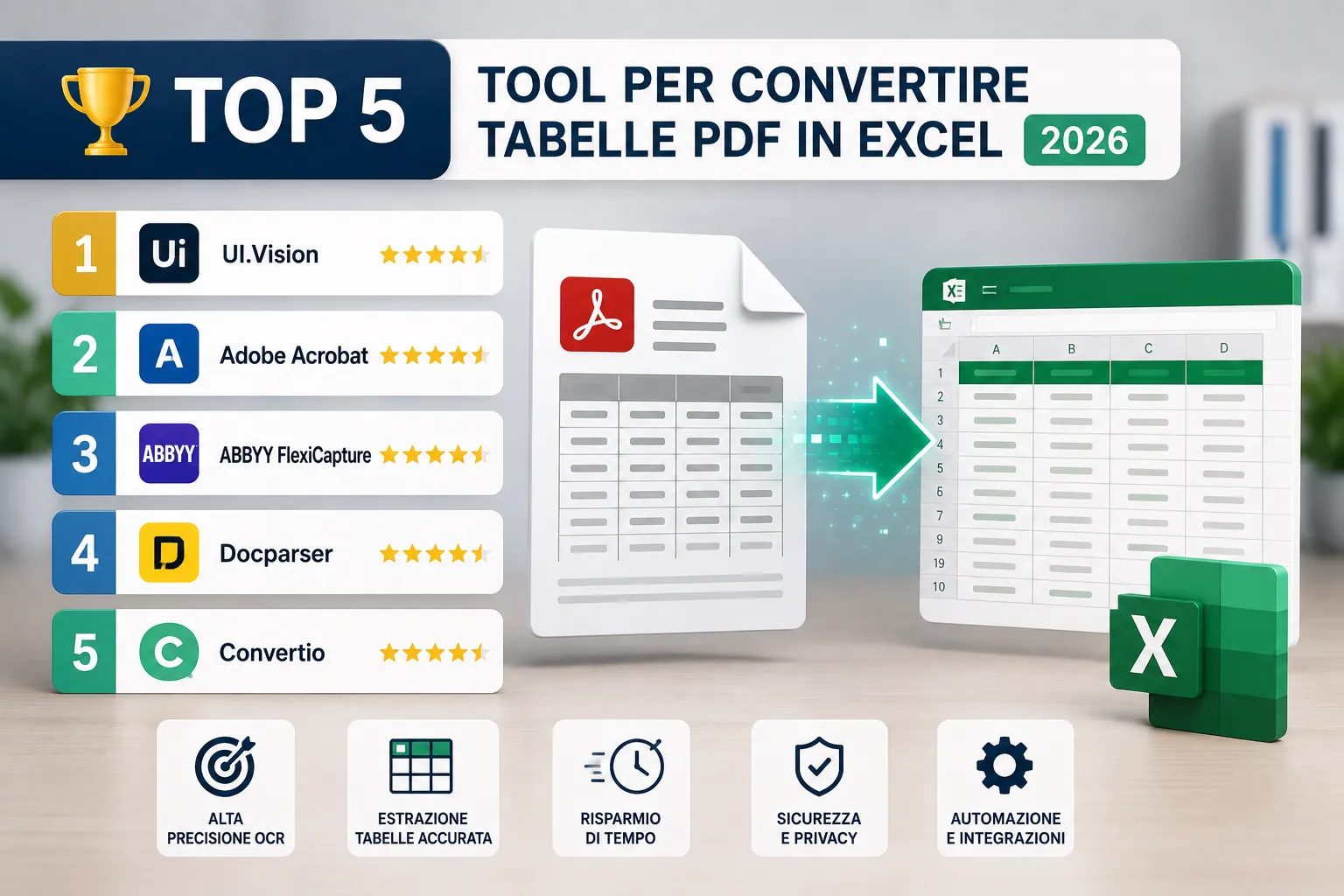 Top 5 Tool per Convertire Tabelle PDF in Excel nel 2026